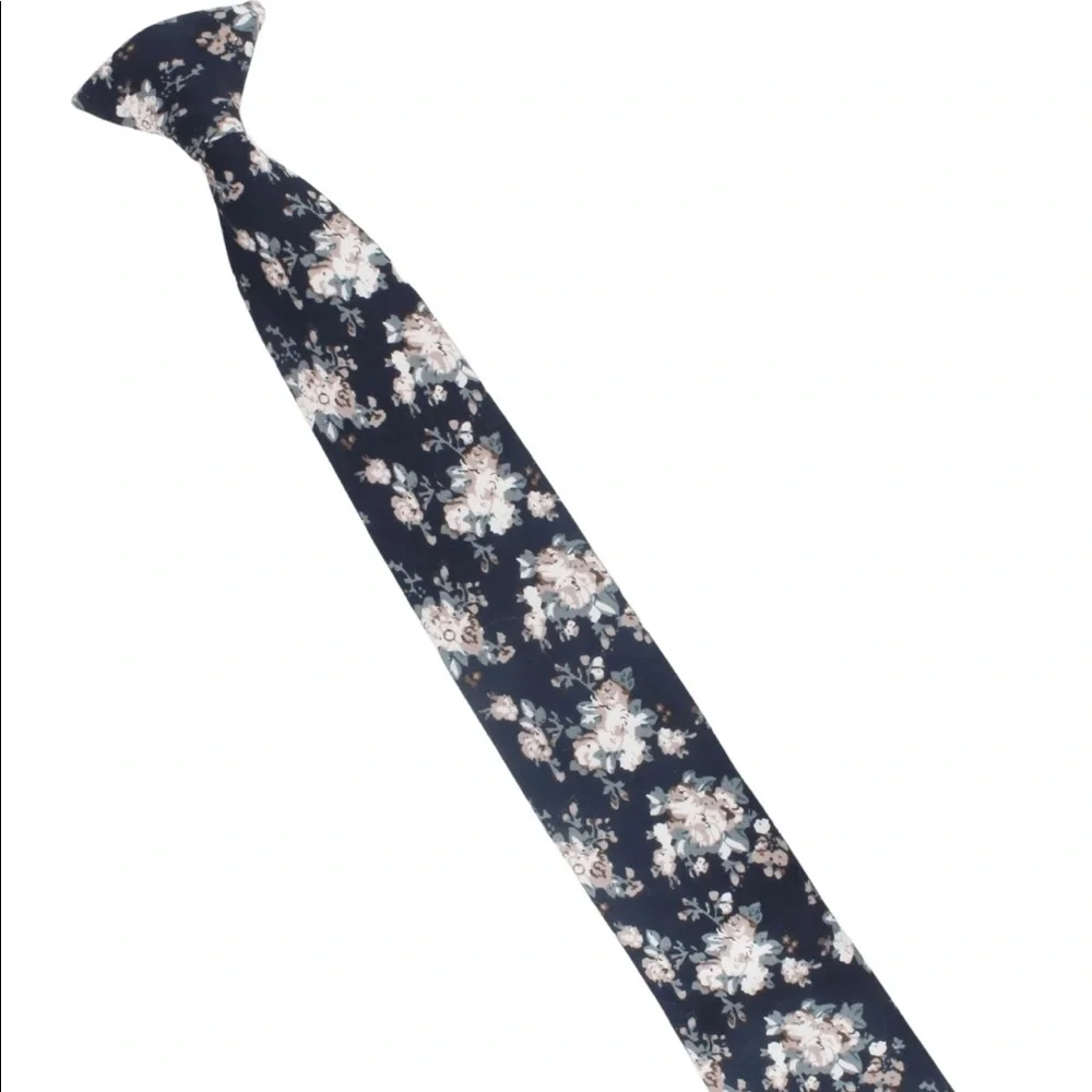 FINLEY Boys Navy Floral Skinny Tie 2.3